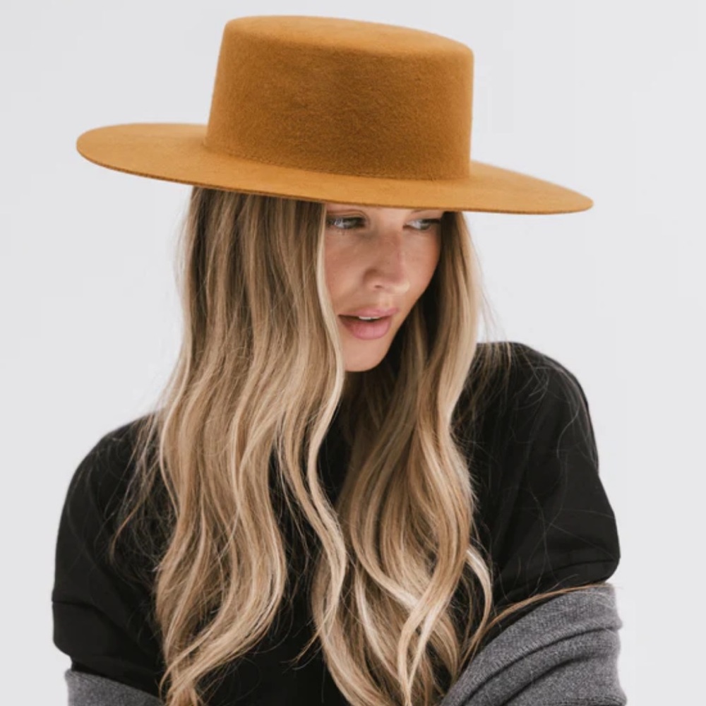 Beautiful Brown Dahlia Boater Gigi Pip Hat